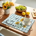 thumbnail image 5 of Placemats Set of 6, Bee Sunflower Place Mats Green Buffalo Plaid You Are My Sunshine Tablemats Washable Placemat Table Decoration for Kitchen Table Dinner Party Home Decor Indoor Outdoor 13x19 Inch, 5 of 9