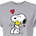 thumbnail image 3 of Peanuts - Snoopy & Woodstock Heart - Juniors Cropped Graphic T-Shirt, 3 of 6