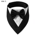 thumbnail image 2 of Collar de perro con pañuelo de boda formal para perro con pajarita, disfraz de cumpleaños, esmoquin ajustable para fiesta de mascotas, NEGRO, 2 of 5