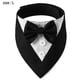 thumbnail image 2 of Collar de perro con pañuelo de boda formal para perro con pajarita, disfraz de cumpleaños, esmoquin ajustable para fiesta de mascotas, NEGRO, 2 of 5