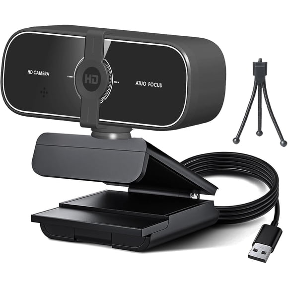 C28 Caméra Web 1080P 2K 4K HD avec Couvercle d'Intimité et Trépied, Caméra PC avec Micro à Réduction de Bruit, Correction Automatique de la Lumière, Prise et, Caméra Web pour Diffusion, Zoom/Facetime (1080P HD)