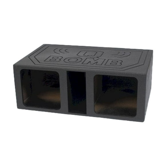 QPower QBOMB12VLSQ Dual 12 Inch XL Vented Side Ported Speaker Square Box