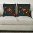 thumbnail image 3 of Set of 2 18x18in Throw Pillow Covers - Modern Abstract Design with Glowing Orange & Blue Dots on Dark Background Perfect for Couch & Bed, 3 of 8