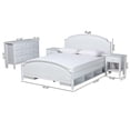 thumbnail image 5 of Baxton Studio Elise White Finished Wood Full Size 4-Piece Bedroom Set, 5 of 30