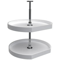 Rev-A-Shelf 6272-22-52 Classic 2 Tier 22" D Shaped Flat Side Lazy Susan - White