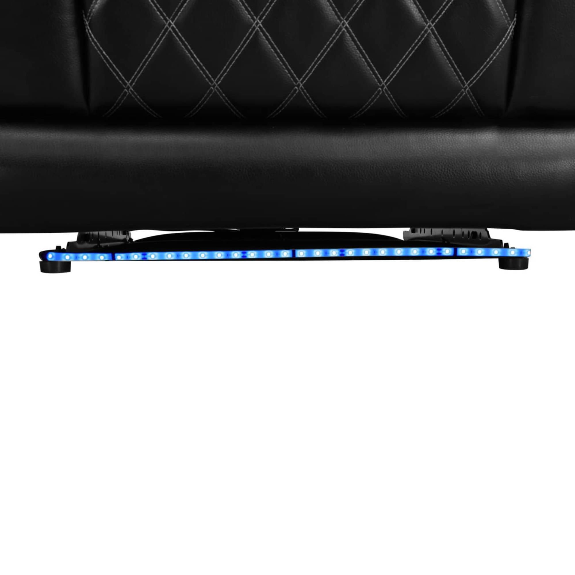 Electric Power Recliner Loveseat with USB Ports and Cup Holders, 3 Seater Leather Reline Couch Home Theater for Living Room, Black