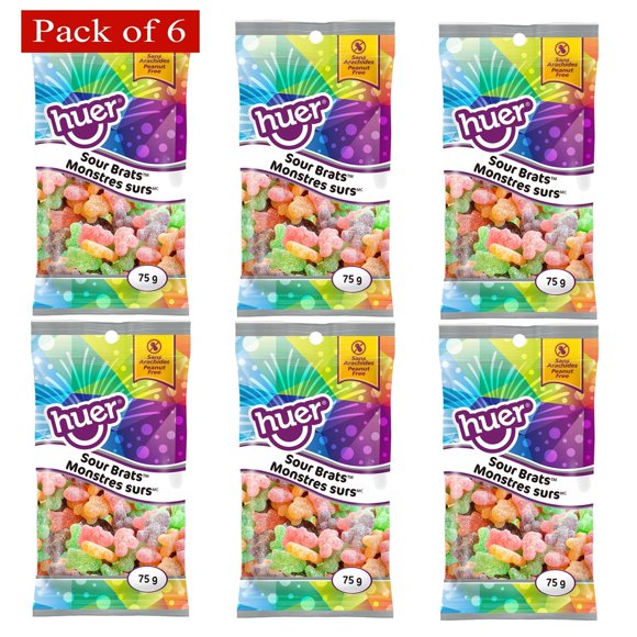 Huer Pocket Pals Sour Brats 75g (Pack of 6) $4.99 ea.