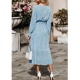 thumbnail image 2 of Vestido PRETTYGARDEN Floral Boho Cruzado con Cuello en V y Mangas Largas M, 2 of 4