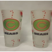NFL Chicage Bears Christmas Frost Pint Glass, 2-Pack by Fans Edge