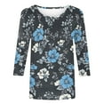 thumbnail image 4 of Viikei 3/4 Sleeve Tops for Women 2025,Ladies' Easter Day Printed Round Neck Three Quarter Sleeve 3/4 Sleeve T-shirt Loose Black XXXXXL, 4 of 5