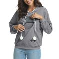 thumbnail image 3 of Cat Dog Pouch Hoodie Pet Carrier Sweatshirt Large Pocket Pullover Shirt for Women Animal Holder Cute Tops, 3 of 6