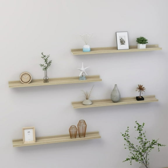 Casafoyer Wall Shelves 4 pcs Sonoma Oak 31.5"x3.5"x1.2"