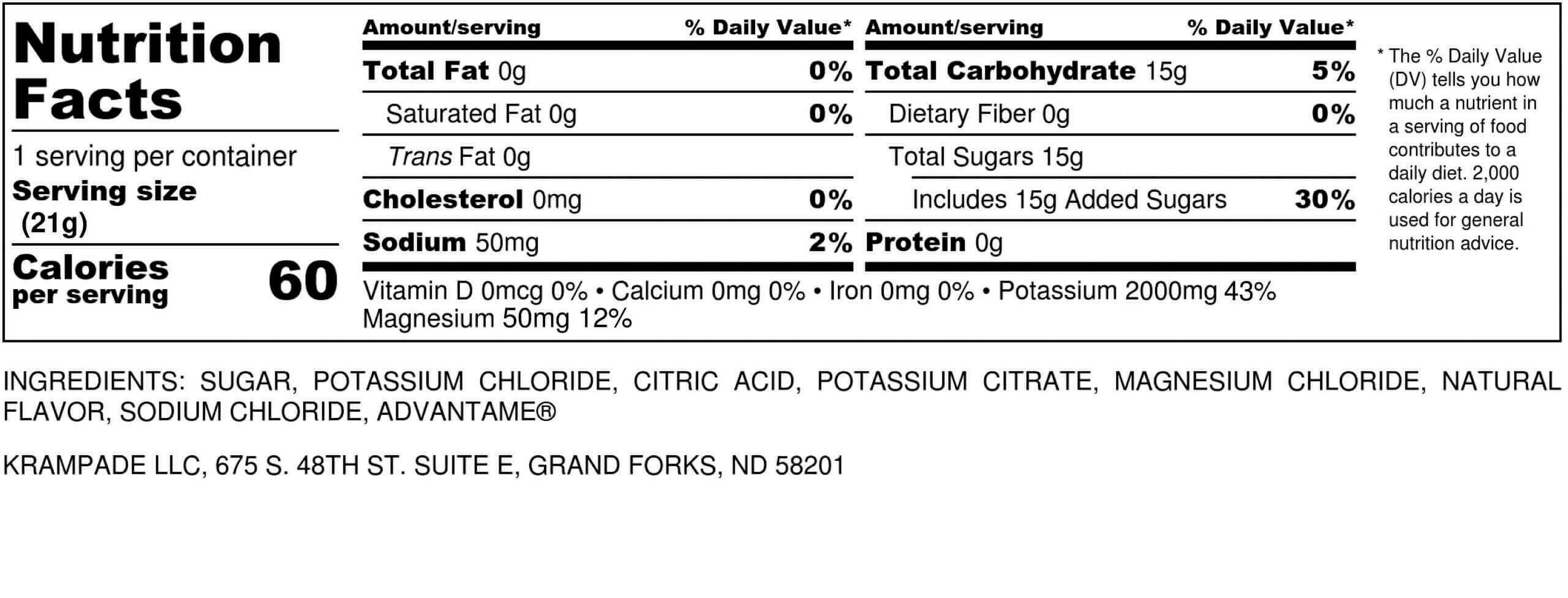 Krampade Potassium Magnesium Supplement Electrolyte Powder - 50 mg Mag + 2000 mg K, >2x More Than Coconut Water | Cramp Relief | Hydration Powder | Variety | 24 Single Serving Packets