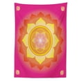 thumbnail image 3 of Ambesonne Leaf Tablecloth Rectangular Table Cover, Lotus Planet Astral Cosmic, 60"x84", Hot Pink Yellow Red, 3 of 4