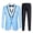 Blue, variant on AZoiNM Men's Slim Fit 3-Piece Suit Set, One-Button Business Casual Blazer Jacket Vest & Pants with Contrast Lapel