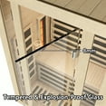 thumbnail image 4 of TEXBM 2-Person Far Infrared Sauna with Red Light Therapy, Canadian Hemlock Wood Home Sauna, Bluetooth Speaker, Color LED Lights, 8mm Tempered Glass Door, 4 of 7