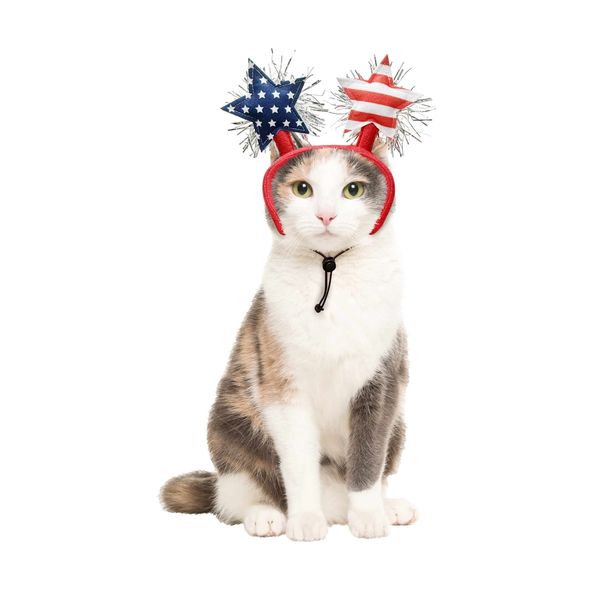 Vibrant Life 4th of July Stars Pet Headband, Red White Blue, XS/S