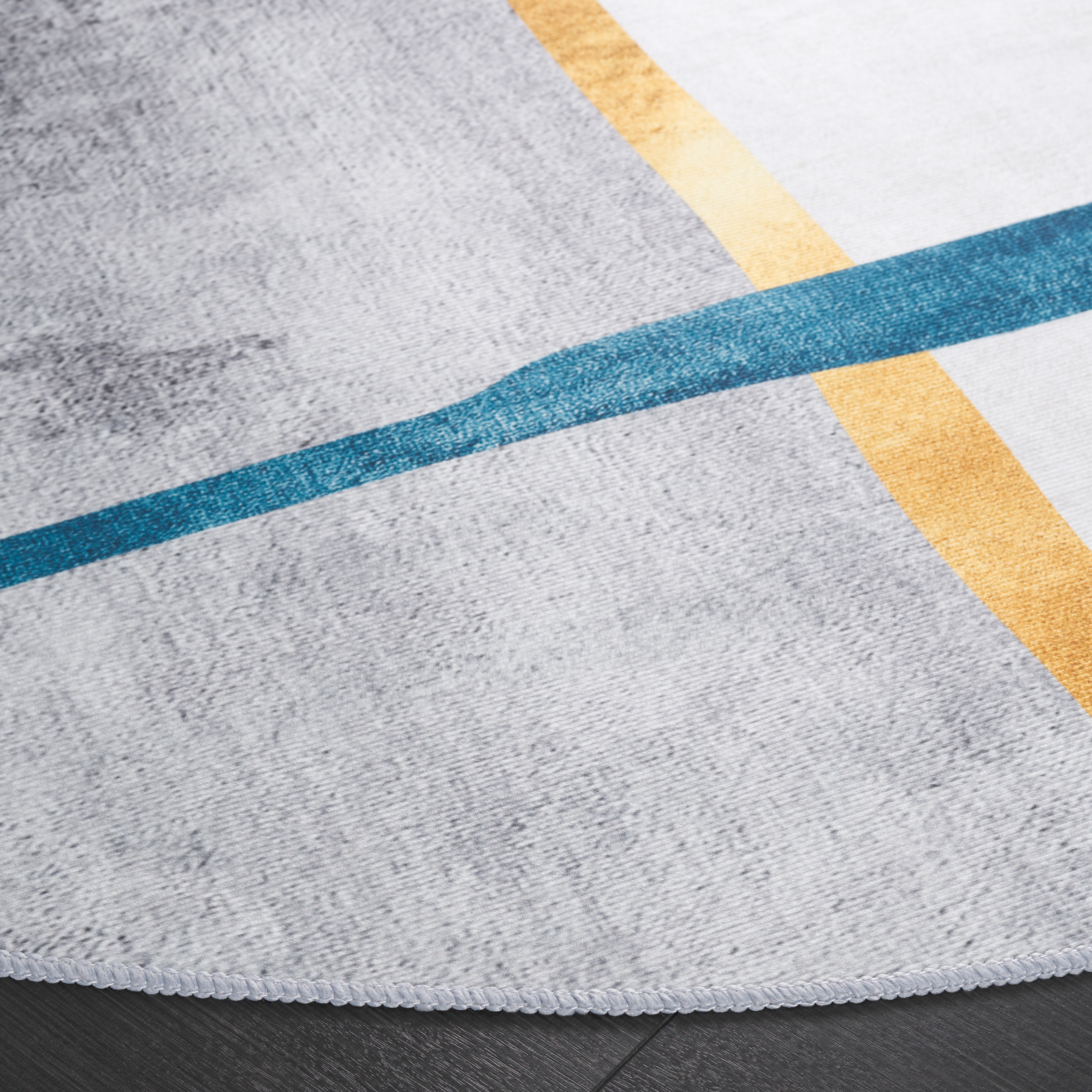 SAFAVIEH Malibu Calla Abstract Polyester Machine Washable Area Rug, Gray/Light Gray, 6' x 6' Round