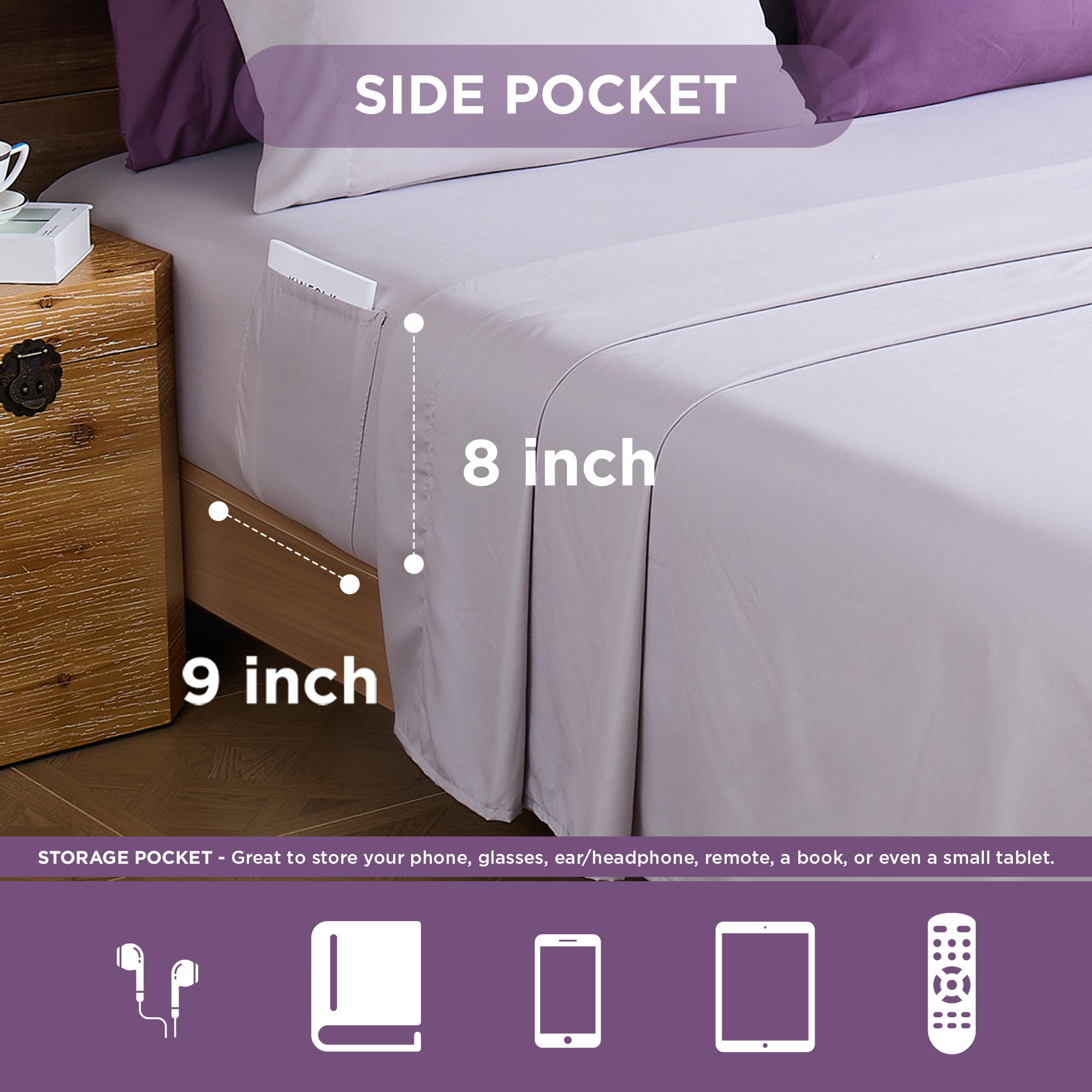 Regency Heights Queen 9-Piece Comforter Set, Purple Medallion photo 8