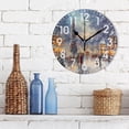 thumbnail image 3 of Dreamtimes Home Decor Merry Christmas Tree Castle Cityscape Round Acrylic 10 Inch Wall Clock Non Ticking Silent Clock Art for Living Room Kitchen Bedroom, 3 of 5