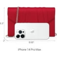 thumbnail image 3 of mirlewaiy Women's Evening Bag Pleated Envelope Clutch Handbag Wedding Party Bridal Purse-velvet Red, 3 of 7