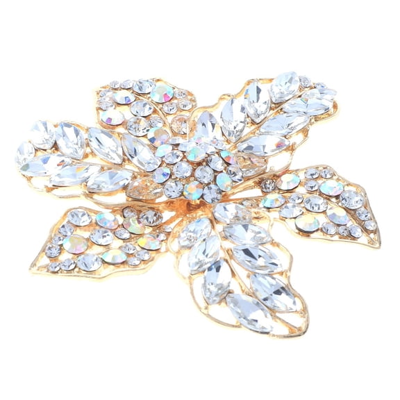 Large Crystal Flower Brooch