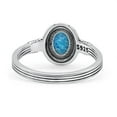 thumbnail image 3 of New Design Oxidized Ring Lab Created Blue Opal Solid 925 Sterling Silver Size 6, 3 of 5