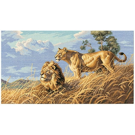Dimensions Gold Collection African Lions Counted Cross Stitch Kit: 18x10