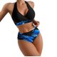 thumbnail image 2 of Gibobby Conjunto de Bikini para Mujer Traje de baño Bikini de triángulo dividido para mujer Conjunto de traje de baño de color sólido estampado(Azul,M), 2 of 5
