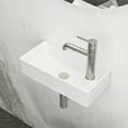 thumbnail image 2 of 17.3X8.69 Inch White Ceramic Rectangle Wall Mount Bathroom Sink with Single Faucet Hole,White Ceramic Bath Faucets Bathroom Vanities, 2 of 9