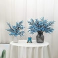 thumbnail image 2 of 6 Pcs Artificial Flowers Fake Babys Breath Bouquet Bulk Faux Gypsophila Flowers Real Touch Silk Flower for Home Office Kitchen Restaurant Centerpieces Wedding Table Party Decoration (Blue), 2 of 7