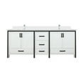 thumbnail image 4 of Ziva 84 in W x 22 in D White Double Bath Vanity, Cultured Marble Top and Faucet Set, 4 of 8