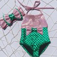 thumbnail image 2 of 2 Style Baby Girl Mermaid Sequins Swimsuit Bow Romper Headband Bikini Swimming Suit, 2 of 5