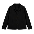 thumbnail image 5 of TtopsQueen Women’s Corduroy Button Down Shacket, Lapel Collar, Long Cuffed Sleeve, Dual Side Patch Pockets, Loose Drop‑Shoulder Oversized Shirt Jacket For Casual Street Going‑Out Black,L, 5 of 7