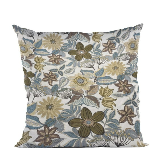 Plutus Brands Gray Yellow Brown Harvest Bloom Floral Luxury Throw Pillow
