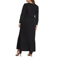 thumbnail image 2 of Mengpipi Women's Plus Size Casual Long Sleeve Crewneck Dress Flowy Tiered Loose Maxi Dress with Pockets 1X-5X, 2 of 6