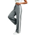 thumbnail image 2 of Agkizg Women's Wide Leg Yoga Pants, Solid Athletic Jogger Pants Casual Yoga Daily Wear Long Trousers with Pockets, 2 of 7