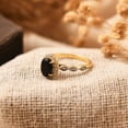 thumbnail image 3 of Oval Cut Black Moissanite Diamond Ring 2 Ct Unique Wedding Ring 10K Gold Engagement Ring, 3 of 7