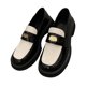 thumbnail image 4 of Zapatos Retro de Cuero de PU para Mujer Zapatos Casuales cómodos y Simples de Moda para el Trabajo de Viaje en casa Negro y Beige 38, 4 of 8