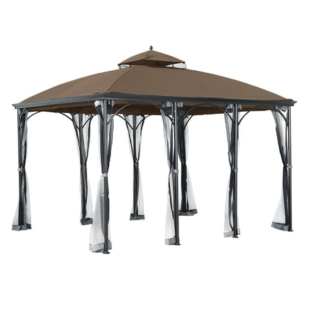 Garden Winds Replacement Canopy Top Cover for the Somerset Gazebo - Nutmeg