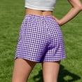 thumbnail image 5 of RQYYD Women's Gingham Wrap Skort Tie Waist Casual Summer Lightweight Breathable Trousers with Hidden Shorts, 5 of 7