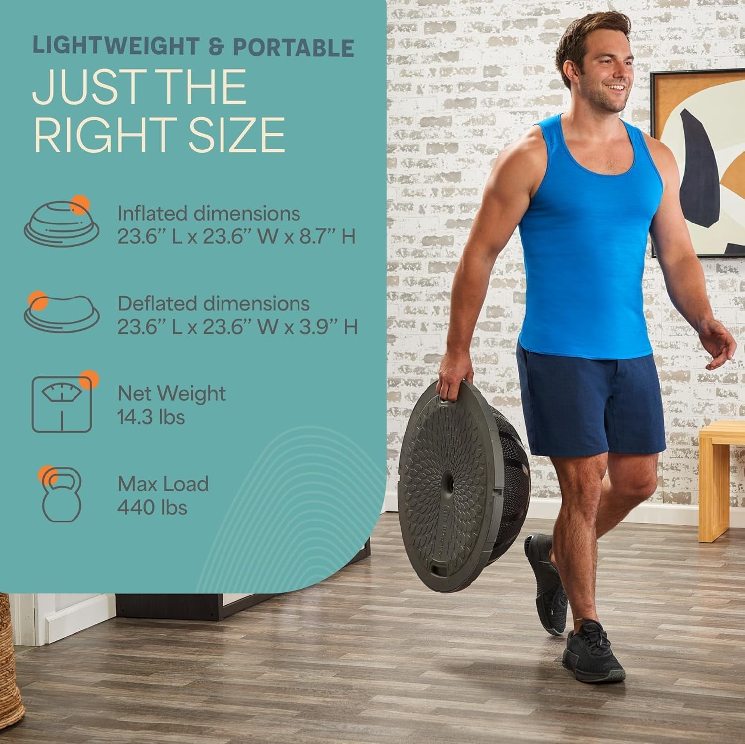 Half  Ball Trainer - Stability Ball for Exercise, Full-Body Workouts, Home Gym, and Physical Therapy