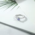 thumbnail image 3 of Gem Stone King 925 Sterling Silver White Moissanite and Blue Tanzanite Bypass Ring for Women (0.77 Cttw, Gemstone Birthstone, Round 4MM, Available in Size 5, 6, 7, 8, 9), 3 of 4