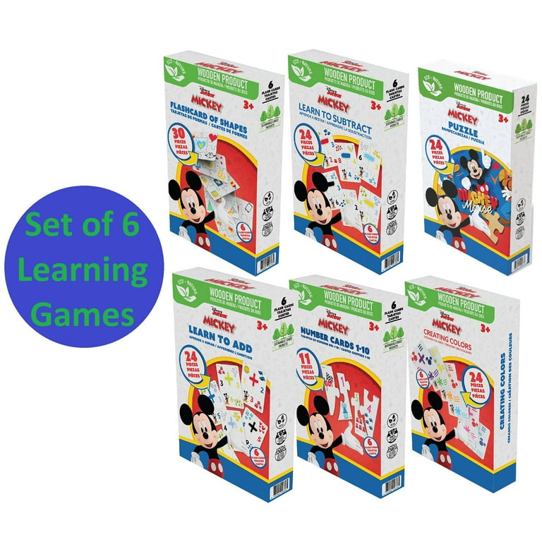 Disney Junior: Mickey Learning Games - Set Of 6 - Wooden Puzzles