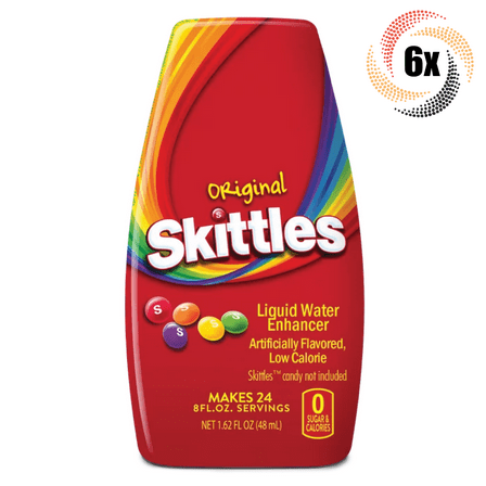 6x Bottles Skittles Original Flavor Liquid Water Enhancer | Sugar Free | 1.62oz
