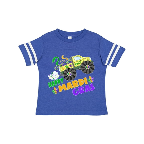 Inktastic Happy Mardi Gras Monster Truck with Beads Boys or Girls Toddler T-Shirt