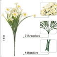 thumbnail image 3 of Zukuco Artificial Daisies Flowers,Outdoor Artificial Flowers ,8 Bundles UV Resistant Fake Flowers Outdoor,Plastic Flowers Shrubs for Indoor Outside Home Décor (White), 3 of 8