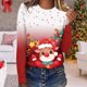 thumbnail image 2 of Camisas Navideñas Para Mujer Tops de Manga Larga Jersey de Cuello Redondo Informal Con Estampado de Ciervos en 3D Odeerbi ODB199847, 2 of 5