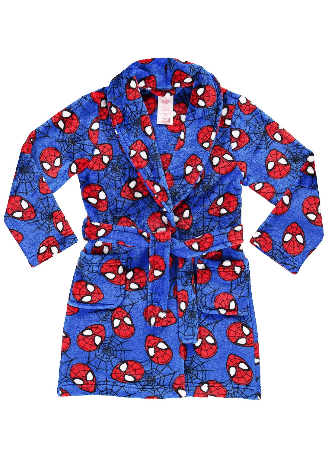 SpiderMan Boys Fleece Sleep Robe Soft & Cozy Kids Bathrobe 6X