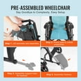 thumbnail image 6 of VEVOR Wheelchair, Durable Aluminum Alloy Ultra-Lightweight Wheelchairs, Portable Wheelchair with Flip-Back Desk-Length Arms,3-Position Adjustable Footrests,18-Inch Wide Seat,250lbs Weight Capacity, 6 of 9